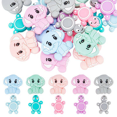 20Pcs 10 Style Silicone Beads Sets