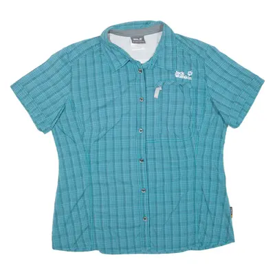 JACK WOLFSKIN Mens Shirt Blue Check XL