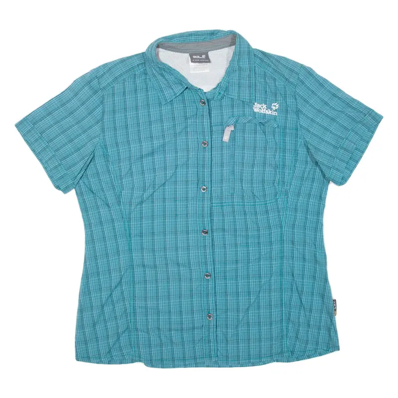 JACK WOLFSKIN Mens Shirt Blue Check XL