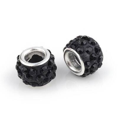 Polymer Clay Rhinestone European Beads
