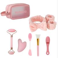 Facial Cleansing Tool Set, 9 Counts/set Facial Skin Care Beauty Sponge Tool Set, Including Headband & Wristband & Silicone Br...