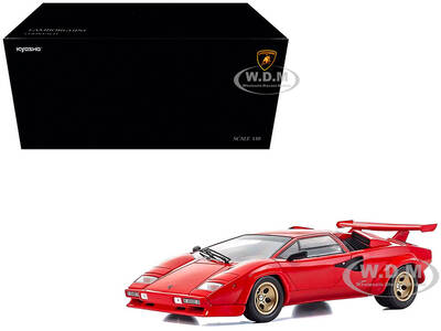 Lamborghini Countach LP 5000 Quattrovalvole Red with Gold Wheels 1/18 Diecast Model Car by Kyosho