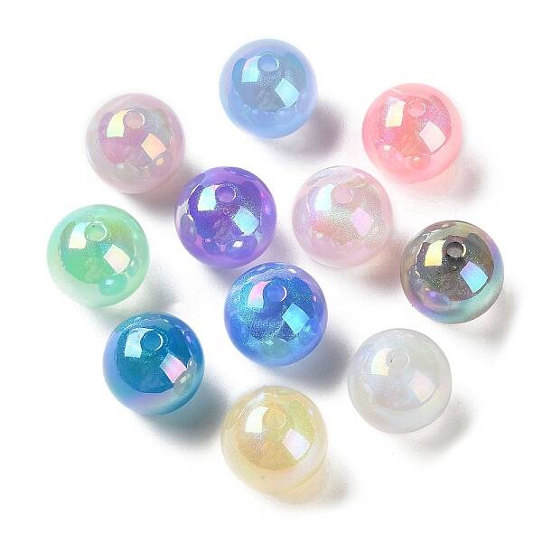 UV Plating Acrylic Beads with Giltter Powder