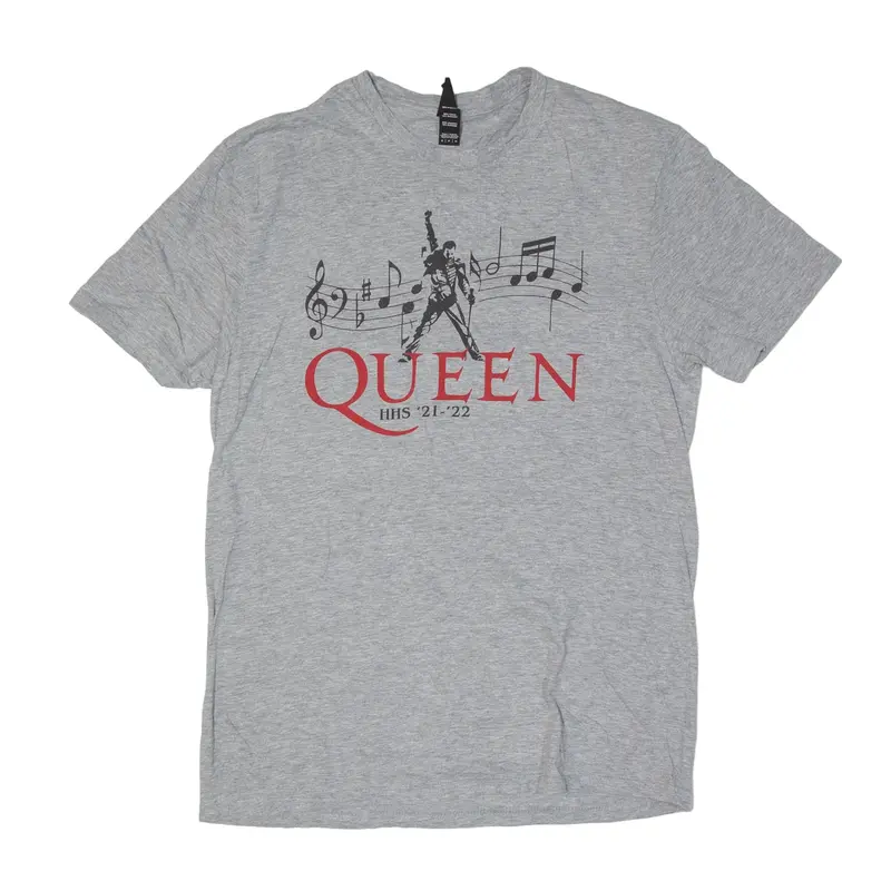 DISTRICT Queen Marching Huskies Hagerty High School Band T-Shirt Grey Short Sleeve Mens M