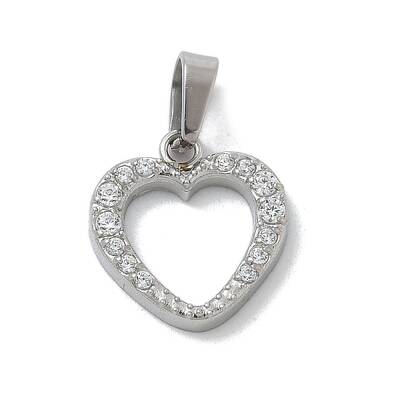 Ion Plating(IP) 304 Stainless Steel Micro Pave Cubic Zirconia Pendants