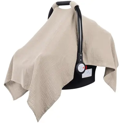 Breathable Muslin Car Seat Cover for Infants, Lightweight Baby Carrier Cover for Girls and Boys, Perfect for Warm Weather, Un...