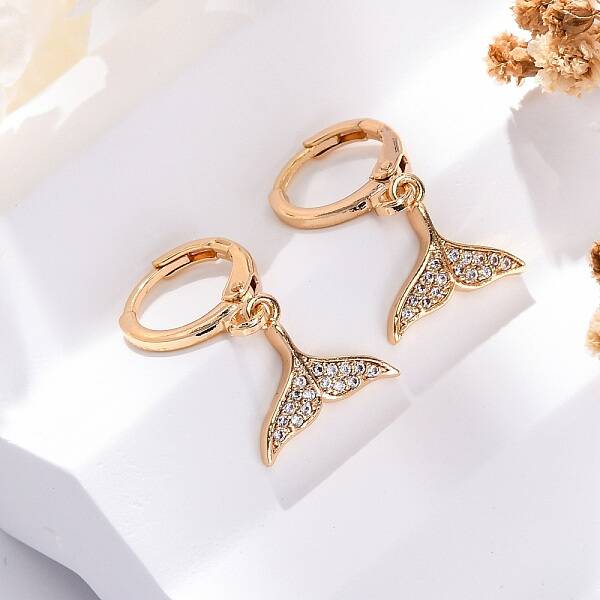 Brass Micro Pave Clear Cubic Zirconia Leverback Earrings