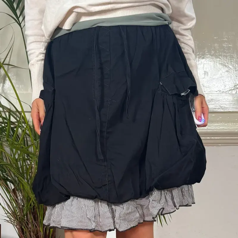 Killa Mini Skirt - 27W UK 8 Black Cotton Blend