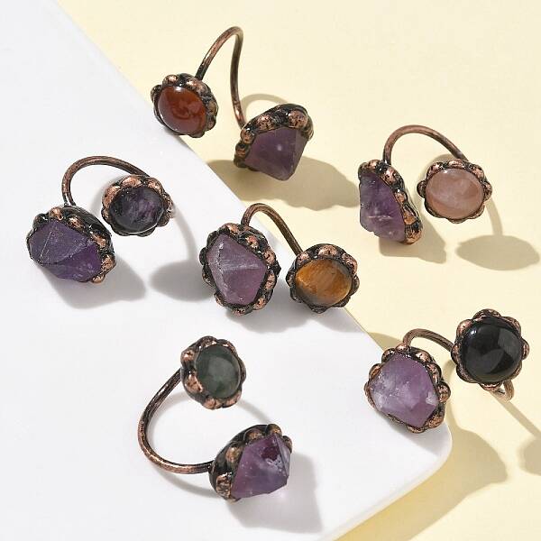 Natural Amethyst & Gemstone Rings