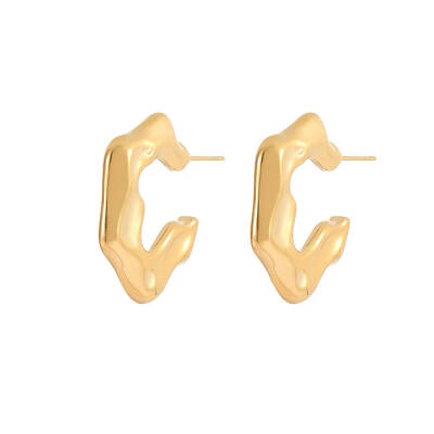 Elegant European Style Stainless Steel Gold-Plated Women's Earrings