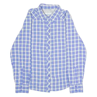 COLUMBIA Womens Shirt Blue Check Long Sleeve M