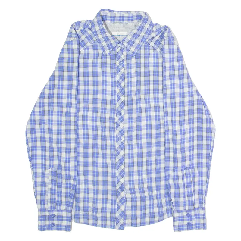 COLUMBIA Womens Shirt Blue Check Long Sleeve M