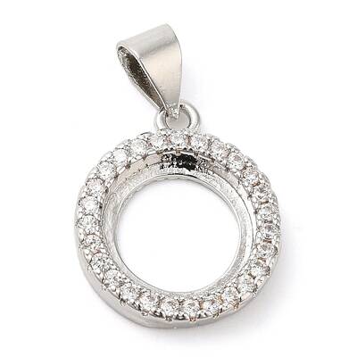 Brass Crystal Rhinestone Pendant Cabochon Settings