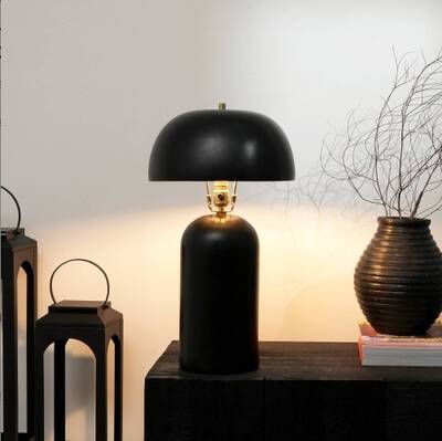 Decorative Ceramic Table Lamp -Black