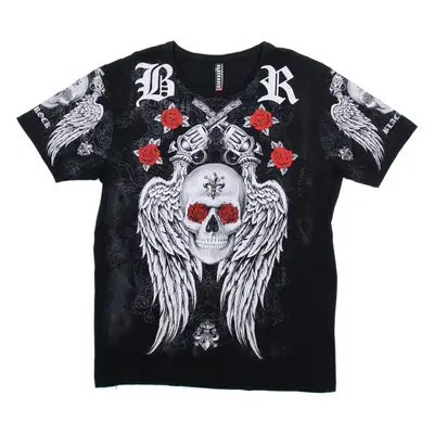 BLACK ROCK Skull And Roses Womens T-Shirt Black 2XL