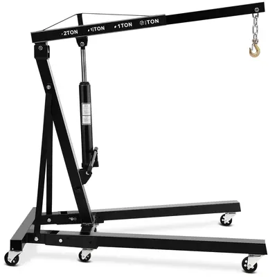 Garvee 4400 lbs Engine Hoist, 2-Ton Heavy-Duty Folding Cherry Picker Hydraulic Shop Crane with 6 Casters for Garage, Workshop...