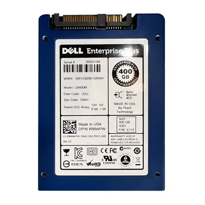 Dell WMWPW | 400GB Single-Level Cell SAS 3Gb/s Hot-Pluggable 2.5-Inch Solid State Drive for PowerEdge Servers