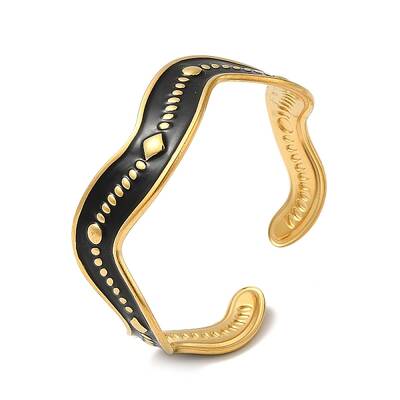 304 Stainless Steel with Enamel Open Cuff Bangles