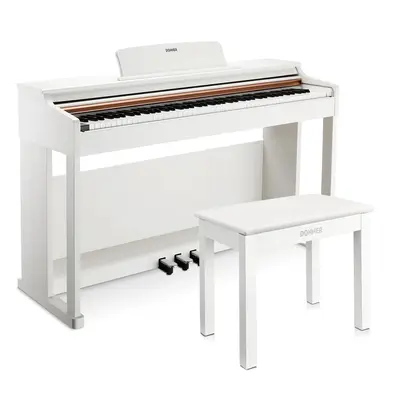 Donner DDP-100 Weighted Digital Piano - White / Piano+Solid Wood Bench