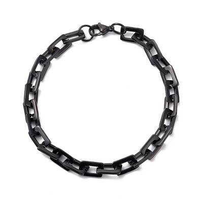 PVD Vacuum Plating Rectangle 201 Stainless Steel Chain Bracelets