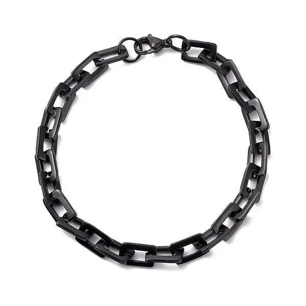 PVD Vacuum Plating Rectangle 201 Stainless Steel Chain Bracelets