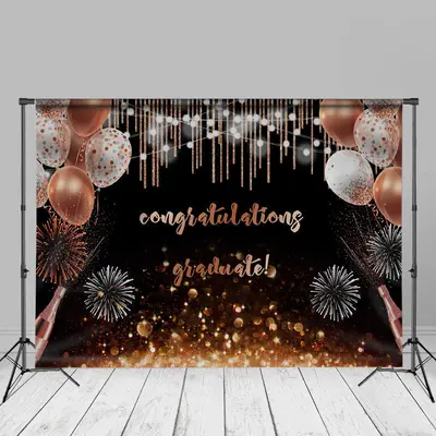 Rose Gold Champagne Bokeh Grad Backdorp For Photo - Aperturee