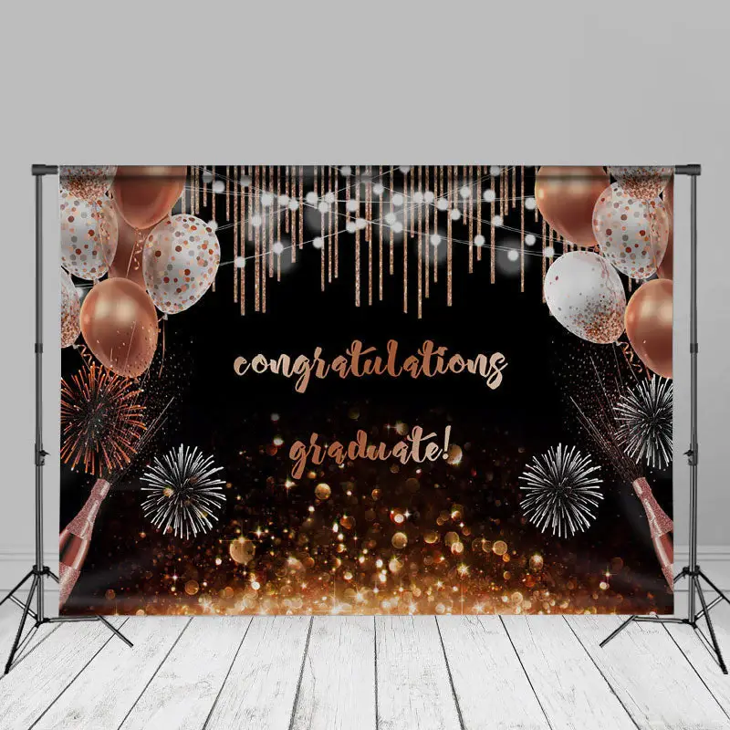 Rose Gold Champagne Bokeh Grad Backdorp For Photo - Aperturee