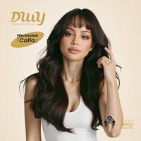 Calla-DWY Long-length Wave Cool Brown Realistic Large Area Scalp Glueless Synthetic Wig for Women 24 Inches