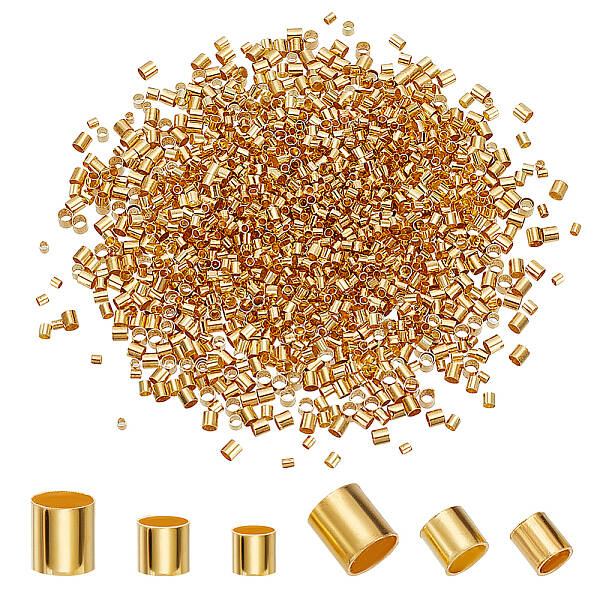 1500Pcs 3 Colors Brass Crimp Beads