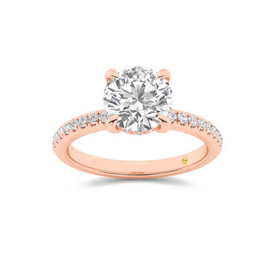 Aurelia Three Quarter Coverage Hidden Halo Round Lab Grown Diamond Engagement Ring | 18K Rose Gold 2 5/8 CT. TW.