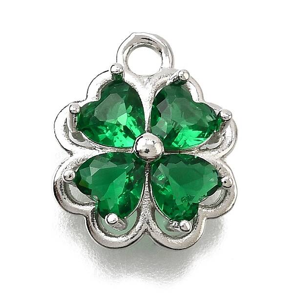 Brass Micro Pave Cubic Zirconia Pendants