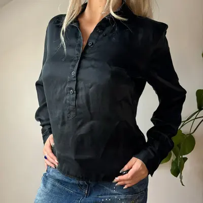 Andrea Mare Shirt - Small Black Silk