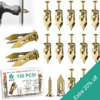 Double Quantity！Premium Case！-120 Pcs Self Drilling Drywall Anchors with Screws,60 Sheetrock Anchors (0.47x1.18 Inch) & 6...