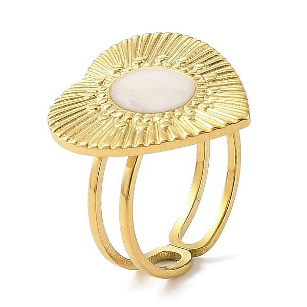 Ion Plating(IP)  304 Stainless Steel Enamel Open Cuff Rings for Women