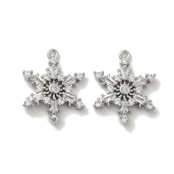 Brass Micro Pave Cubic Zirconia Pendants