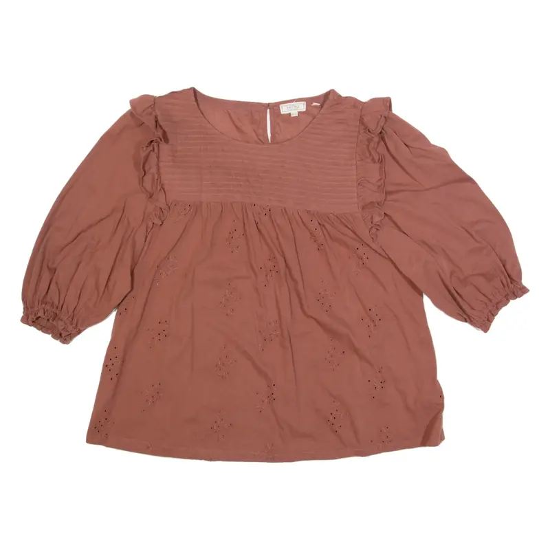 FAT FACE Womens Smock Top Brown UK 14