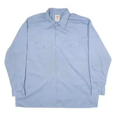 DICKIES Mens Worker Shirt Blue Long Sleeve 2XL