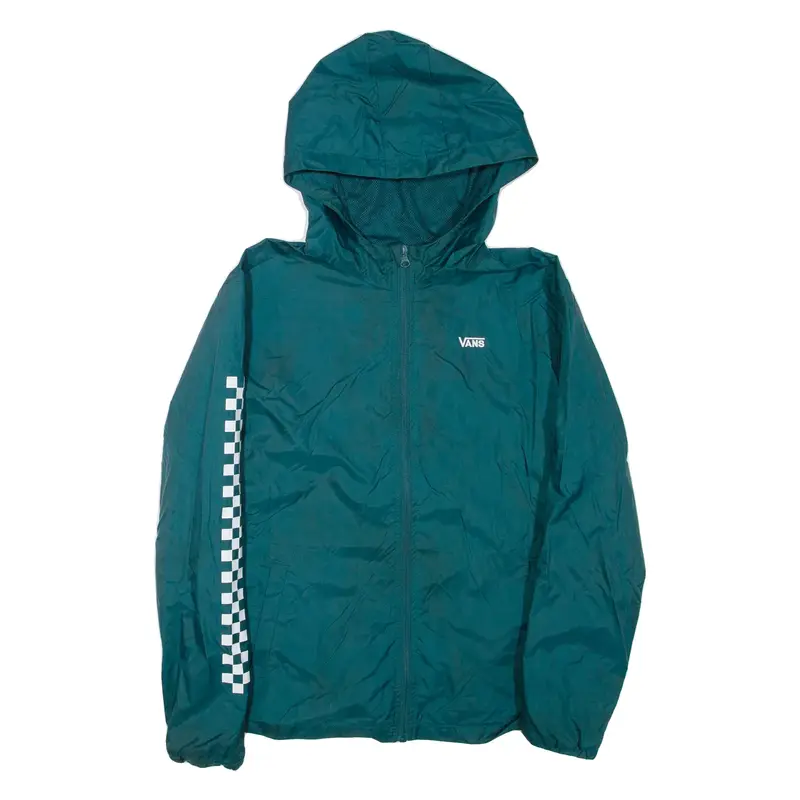 VANS Mens Rain Jacket Green Hooded L