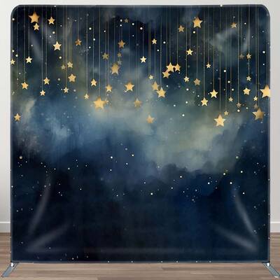 Aperturee Blue Dark Foggy Night Gold Starry Square Backdrop, 6X6FT(1.8X1.8M), 111 USD, DSZDAI025-F, square double-sided backd...