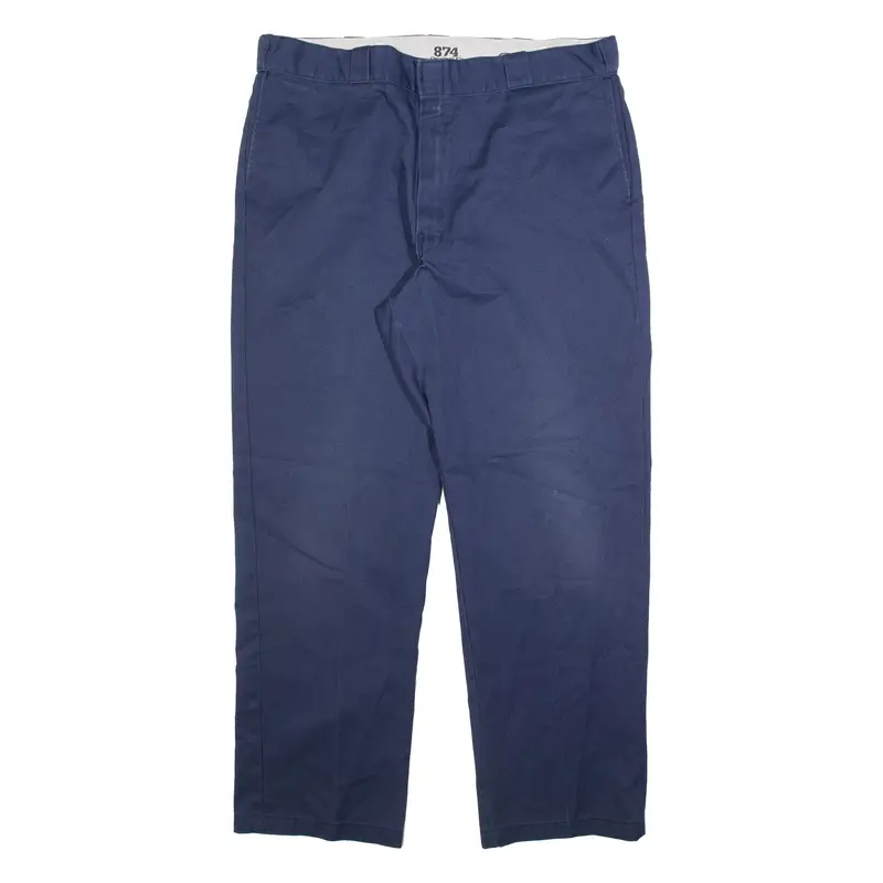 DICKIES Mens Trousers Blue Regular Straight W40 L32