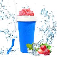 Slushy Maker,Frozen Magic Cup, Double Layers Silica Smoothie Pinch Ice Cooling Homemade Milk Shake Ice Cream ,blue Kitchen Si...