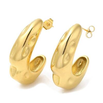 Ion Plating(IP) 304 Stainless Steel Twist Arch Stud Earrings