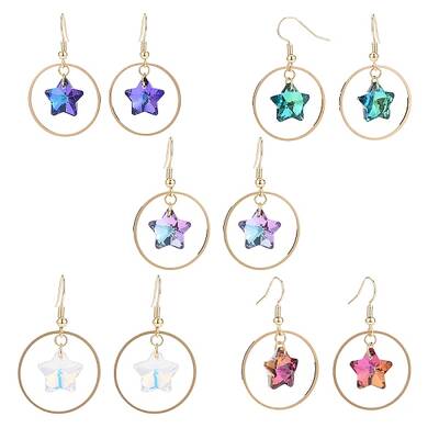 Bling Glass Star Dangle Earrings