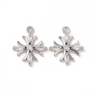 Brass Micro Pave Clear Cubic Zirconia Pendants
