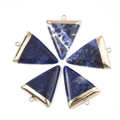 Electroplate Natural Sodalite Pendants