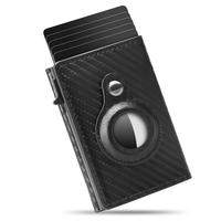 Wallet Card Holder for Men: Leather,  RFID Blocking, Slim, Carbon Fiber, Minimalist - 6-9 Card Capacity | ID Window | Cash Sl...