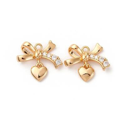 Brass Micro Pave Cubic Zirconia Pendants