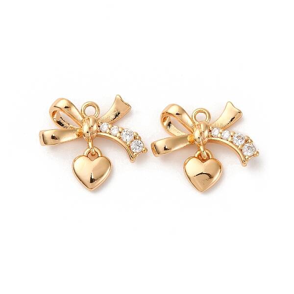 Brass Micro Pave Cubic Zirconia Pendants