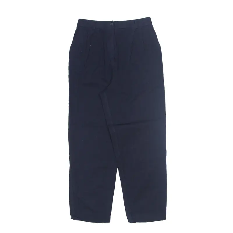 SAG HARBOR Chino Trousers Blue Relaxed Straight Wool Womens W26 L26