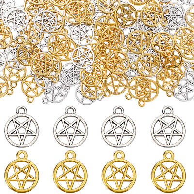 100Pcs 2 Colors Tibetan Style Alloy Pendants